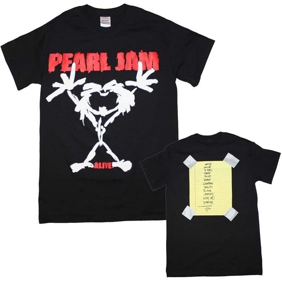 Pearl Jam Stick Man Logo Alive 2 Sided T-Shirt, Gift For Fans - Picture 1 of 4